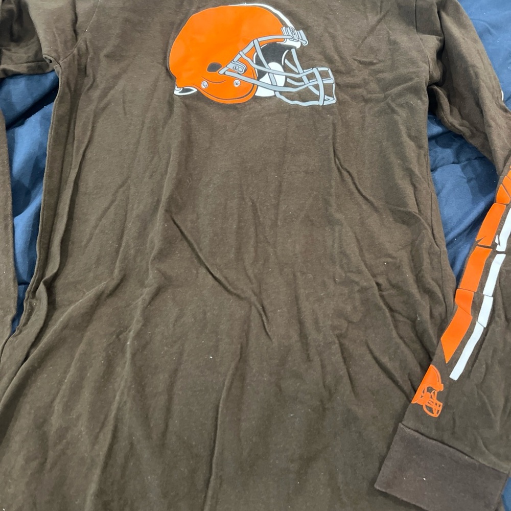 Brown Long Sleeve Shirt with Orange Helmet Design